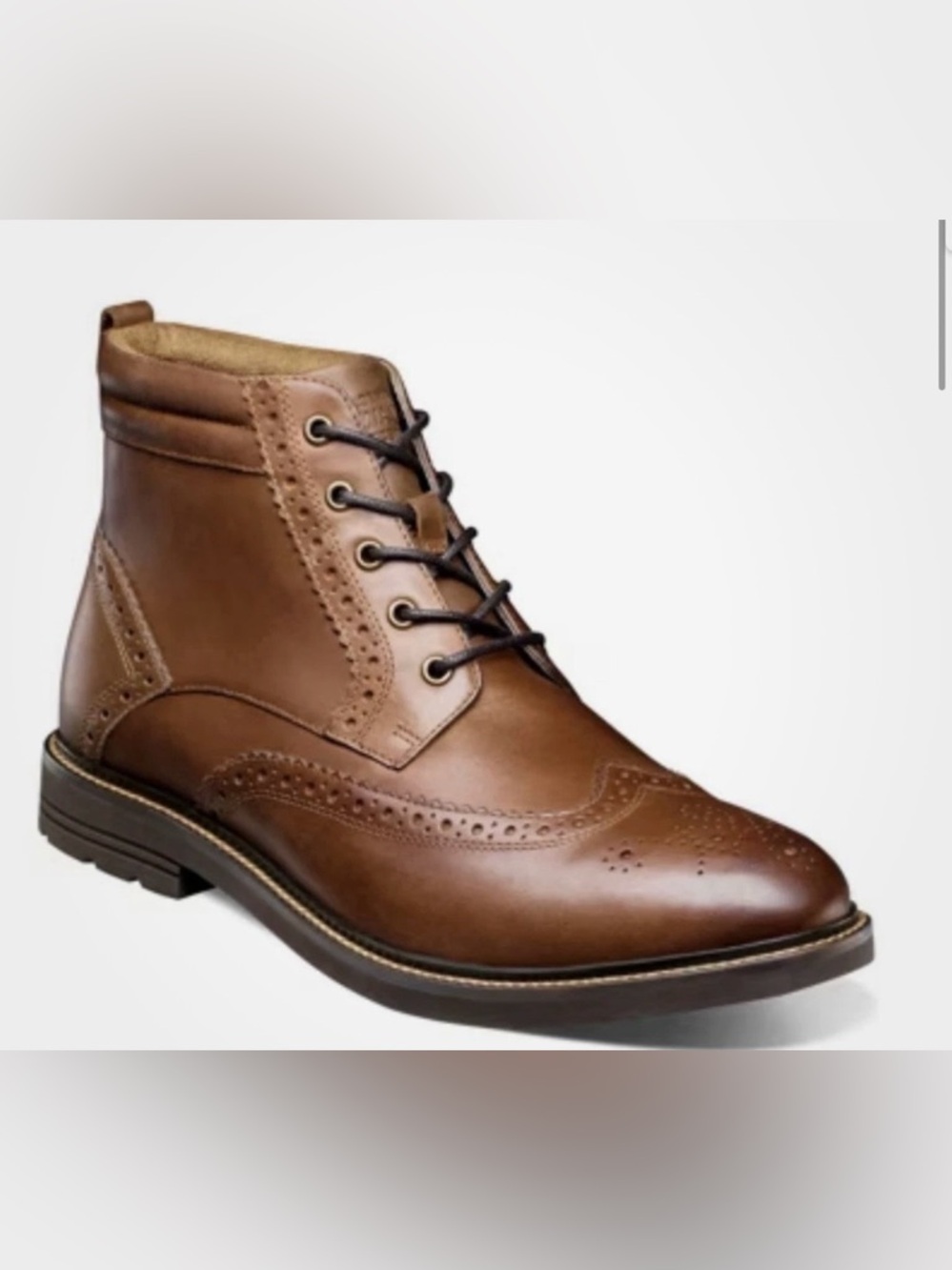 Nunn Bush Cognac Brown Leather Brogue Chukka Boots